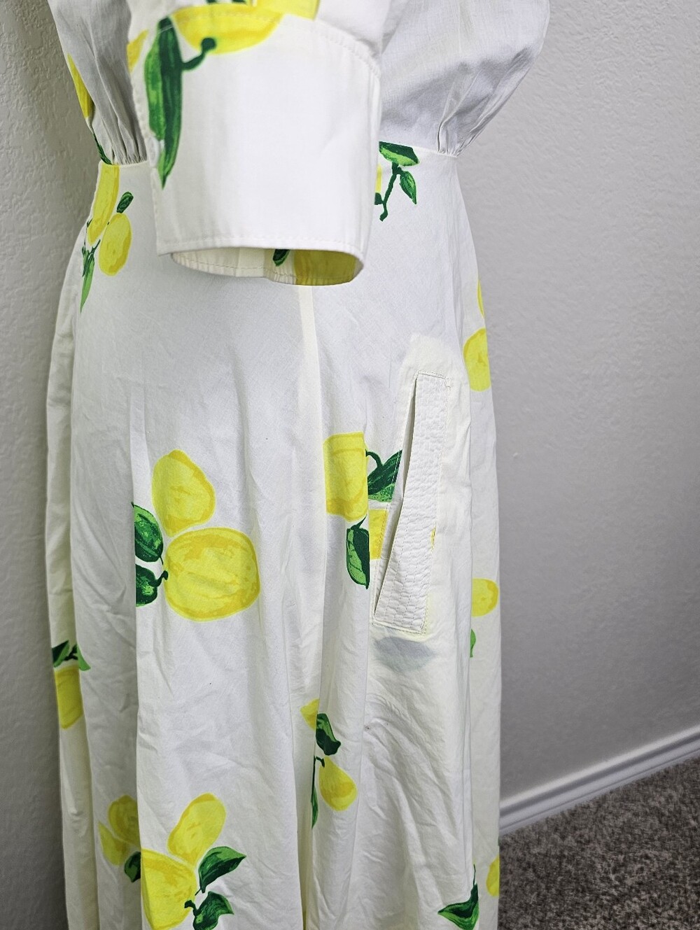 Essentiel Antwerp Darko lemon print shirt dress 34/2 - Picture 7 of 14